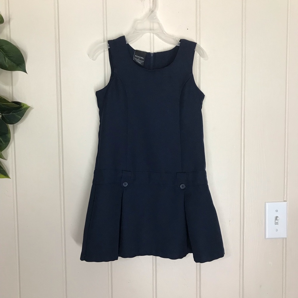 Girls George Navy Blue School Uniform Dress 
Pleated Skirt
6 / 7 Small 
100% P…